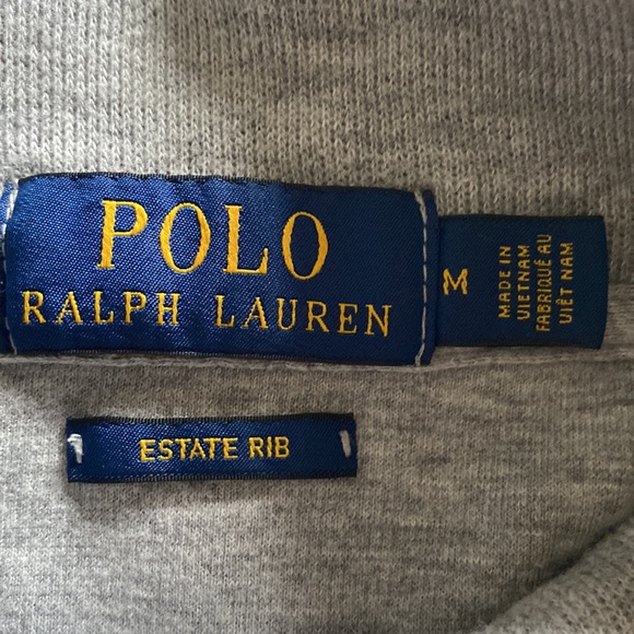 Polo Ralph Lauren Estate-Rib Quarter-Zip Pullover Gray M🏌️ - Picture 4 of 5